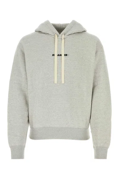 Jil Sander Men Light Grey Cotton Sweatshirt In Gray