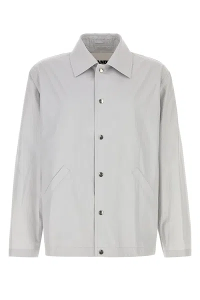 JIL SANDER JIL SANDER LIGHT GREY COTTON WINDBREAKER