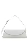 Jil Sander Women Light Grey Leather Small Cannolo Crossbody Bag In White