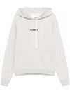 Jil Sander Light Grey Hoodie Sweatshirt With Drawstring In White
