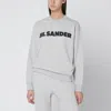 Jil Sander Light Grey Sweatshirt With Logo Print In Gray