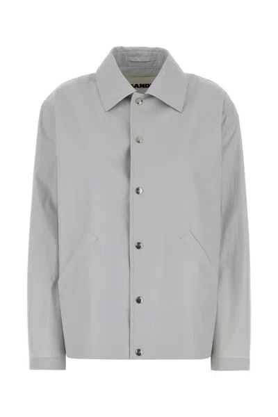 JIL SANDER LIGHT GREY TAFFETA JACKET