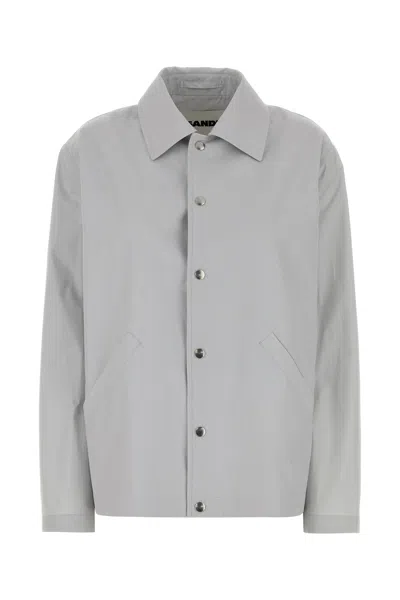 Jil Sander Taffeta Jacket With Long Sleeves And Pockets In Gray