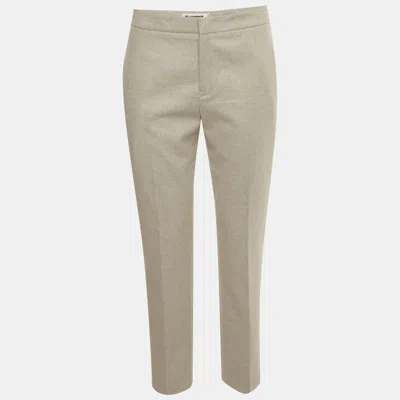 Pre-owned Jil Sander Light Grey Wool Blend Regular Fit Pants M