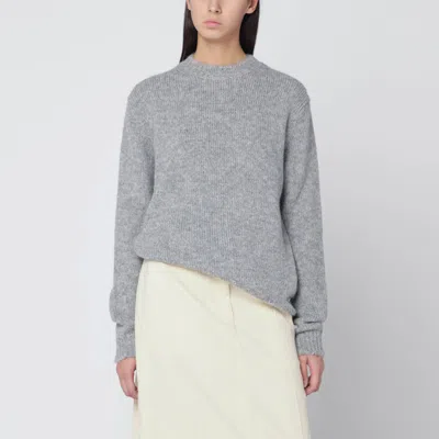 JIL SANDER LIGHT GREY WOOL-BLEND SWEATER