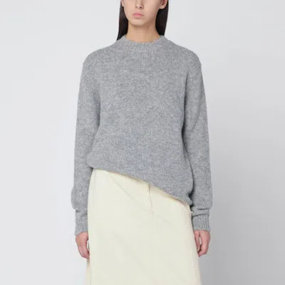 Jil Sander Light Grey Wool-blend Sweater Women In Gray