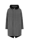 Jil Sander Jw-print Hooded Parka Coat In Light Grey