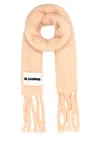 Jil Sander Soft Mohair Blend Scarf With Fringed Ends In Neutral