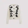 Jil Sander Cn Long Sleeves Cardigan With Velvet Embroidery Women In Neutral