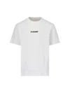 Jil Sander Men White Crewneck T-shirt With Logo Lettering On The Front In Cotton Man In White