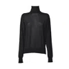 Jil Sander Lightweight Black Sweater With High Turtleneck In Black