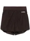Jil Sander Lightweight Brown Shorts With Wide Waistband In Brown
