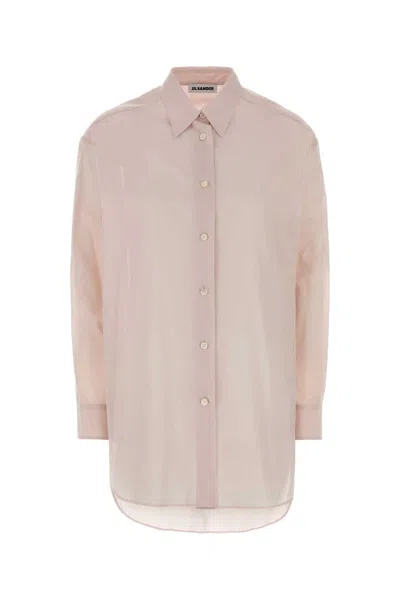 Jil Sander Lightweight Cotton Muslin Shirt For Women In Pink