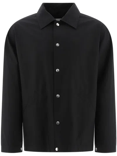 Jil Sander Lightweight Cotton Poplin Jacket With Tailored Fit In Black