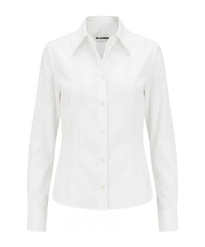 Jil Sander Lightweight Cotton Poplin Shirt In White