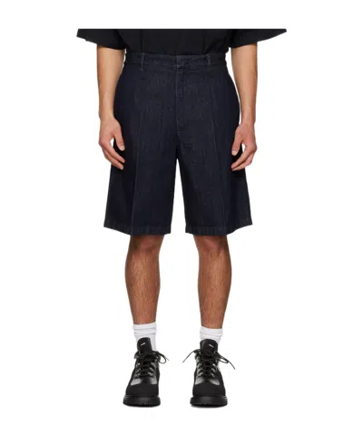 Jil Sander Lightweight Denim Shorts In Metallic