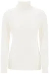 Jil Sander Elegant Lightweight Merino Wool Dolcevita For Women In White
