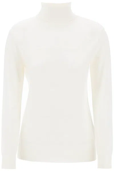 Jil Sander Elegant Lightweight Merino Wool Dolcevita For Women In White