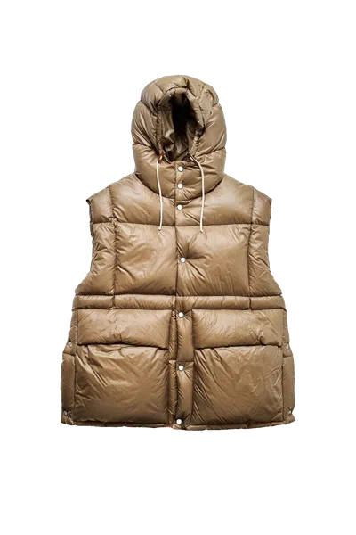 Jil Sander+ Lightweight Recycled Nylon Down Vest Brown