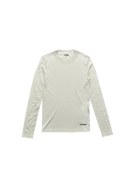 Jil Sander+ Lightweight Technical Wool Jersey Long Sleeve T-shirt White
