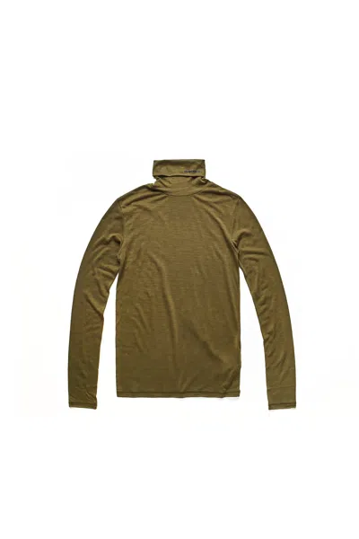 Jil Sander + Lightweight Technical Wool Jersey Turtleneck Green