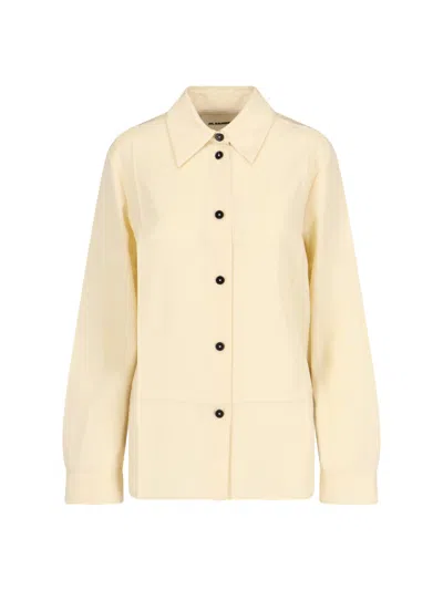 Jil Sander Lightweight Virgin Wool Shirt For Women In Neutral