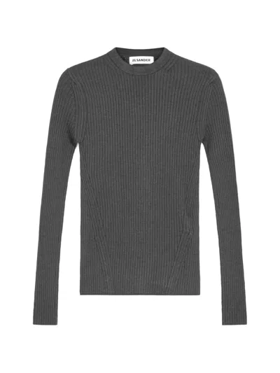 Jil Sander Lightweight Wool Blend Sweater In Grey