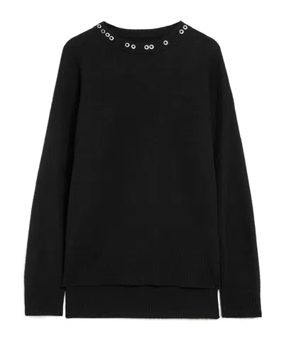 JIL SANDER JIL SANDER EYELET-EMBELLISHMENT KNITTED JUMPER