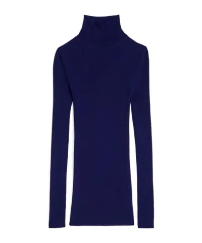 Jil Sander Lightweight Wool High-neck Sweater In Blue