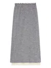 Jil Sander Logo Embroidered Layered Midi Skirt In Gray