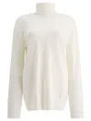 Jil Sander Lighweight Turtleneck Sweater Knitwear White In White