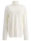 Jil Sander Turtleneck Sweater With High Neck And Soft Texture In White