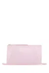 Jil Sander Pastel Pink Leather Medium Clutch In Light Purple