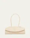 Jil Sander Linea Angular Leather Shoulder Bag In White
