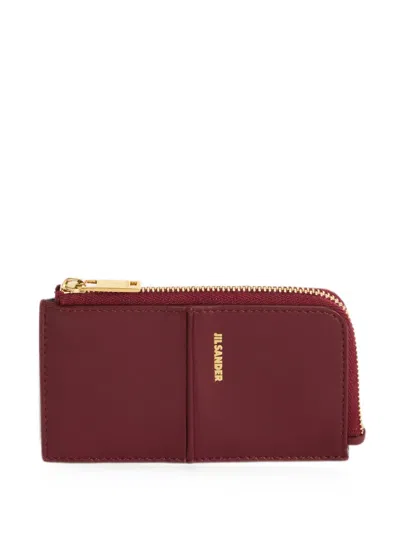 Jil Sander Linea Coin Purse Small In Red