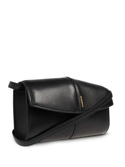 Jil Sander Linea Leather Cross Body Bag In Black