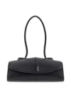 Jil Sander Structured Leather Shoulder Bag In Black
