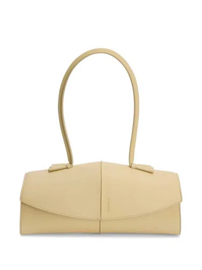 Jil Sander Linea Leather Shoulder Bag In Nude