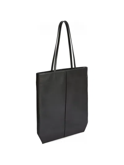 Jil Sander Linea Leather Tote Bag In Black