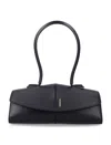 Jil Sander Linea Angular Leather Shoulder Bag In Black