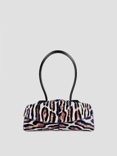 Jil Sander Linea Shoulder Handbag In Ocelot Print Leather
