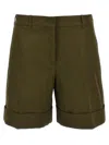 Jil Sander Linen Bermuda Shorts Bermuda And Short Green In Green