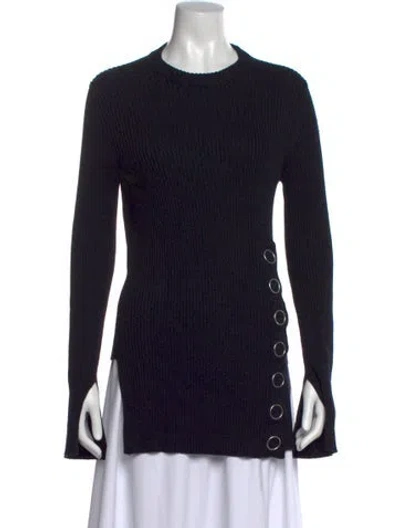 Pre-owned Jil Sander Linen Crew Neck Sweater In Black