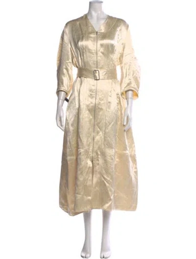 Pre-owned Jil Sander Linen Long Dress In Neutrals