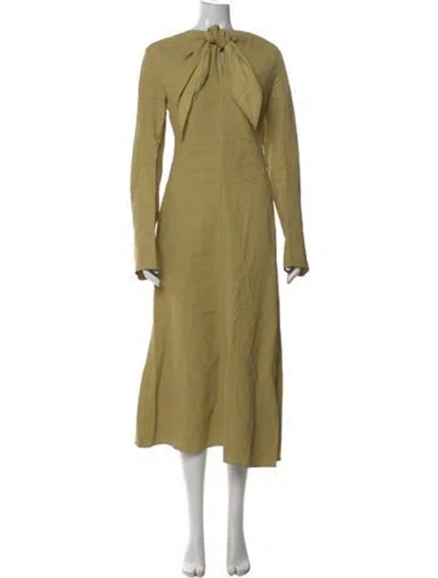 Pre-owned Jil Sander Linen Long Dress W/ Tags In Green