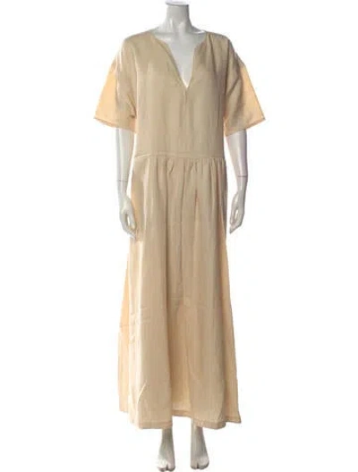 Pre-owned Jil Sander Linen Long Dress W/ Tags In Neutrals