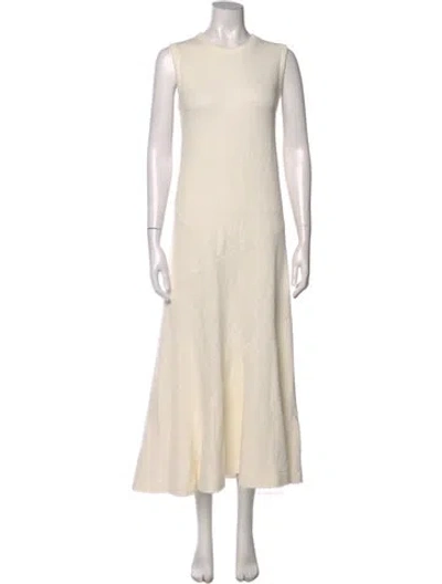 Pre-owned Jil Sander Linen Long Dress In White
