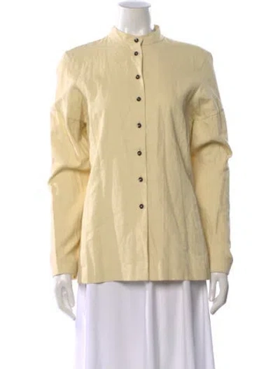 Pre-owned Jil Sander Linen Long Sleeve Button-up Top W/ Tags In Neutral