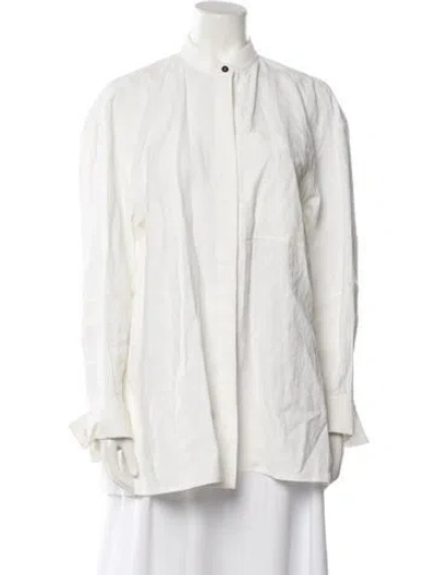 Pre-owned Jil Sander Linen Long Sleeve Tunic In White