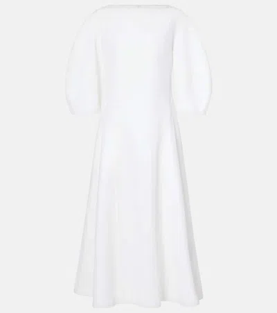 Jil Sander Linen Midi Dress In White